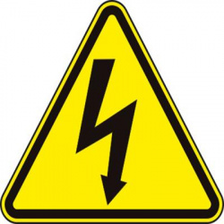 Знак W08 "Опасность поражения электрическим током" (Пластик 300х300)