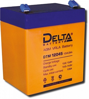 Аккумулятор 12В 4,5 А/ч Delta DTM 12045