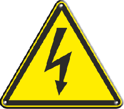 Знак W08 "Опасность поражения электрическим током" (Пленка 100х100)